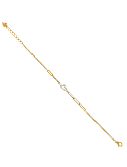 Pulsera Plata Dorada Mujer PPUL3305/C Corazón Circonitas