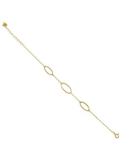 Pulsera Plata Dorada Mujer PPUL3306/C Eslabones Alargados Circonitas