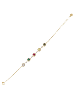 Pulsera Plata Dorada Mujer PPUL3312/C Circonitas Multicolor