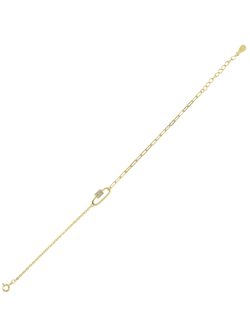 Pulsera Plata Dorada Mujer PPUL3322/C Eslabón Alargado Circonitas