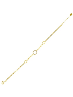 Pulsera Plata Dorada Mujer PPUL3330/C Aro Circonitas
