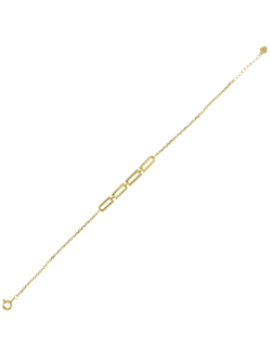 Pulsera Plata Dorada Mujer PPUL3333/C Eslabones Rectangulares Circonitas