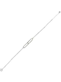 Pulsera Plata Dorada Mujer PPUL3339/C Óvalo Circonitas