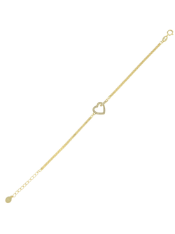 Pulsera Plata Dorada Mujer PPUL3359/C Corazón Circonitas