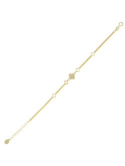 Pulsera Plata Dorada Mujer PPUL3367/C Flores Circonitas