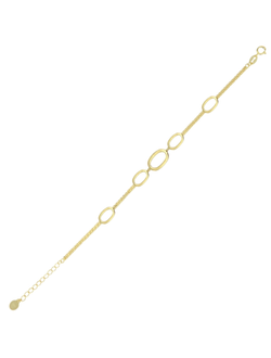 Pulsera Plata Dorada Mujer PPUL3369/C Eslabones Ovalados Circonitas