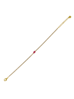 Pulsera Plata Dorada Mujer PSET128/4C Circonita Rosada Bicolor Blancas