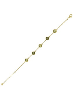 Pulsera Plata Dorada Mujer PSET171/4C Circonitas Verdes