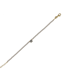 Pulsera Plata Dorada Mujer PPUL3147/C Perlas C. Circonita