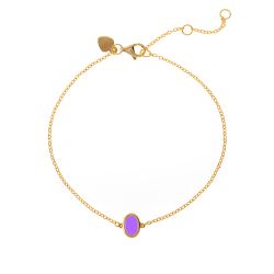 Pulsera Plata Dorada Mujer PUM0002DOAM Piedra Mineral Amatista