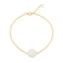 Pulsera Plata Dorada Mujer PUM0012DOCA Piedras Minerales Calcedonia