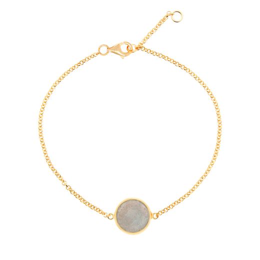 Pulsera Plata Dorada Mujer PUM0012DOLA Piedras Minerales Labradorita