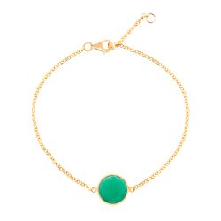 Pulsera Plata Dorada Mujer PUM0012DOOV Piedras Minerales Onix Verde