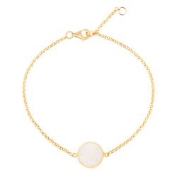 Pulsera Plata Dorada Mujer PUM0012DOPL Piedras Minerales Piedra Luna
