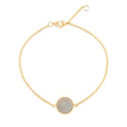 Pulsera Plata Dorada Mujer PUM0013DOLA Piedras Minerales Labradorita