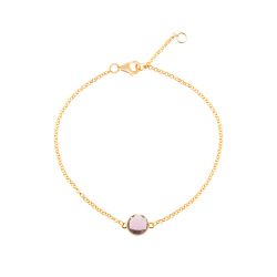 Pulsera Plata Dorada Mujer PUM0014DOAM Piedras Minerales Amatista