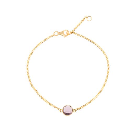 Pulsera Plata Dorada Mujer PUM0014DOAM Piedras Minerales Amatista