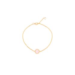 Pulsera Plata Dorada Mujer PUM0014DOCR Piedras Minerales Cuarzo Rosa