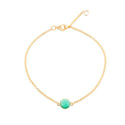 Pulsera Plata Dorada Mujer PUM0014DOOV Piedras Minerales Onix Verde
