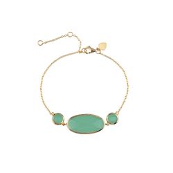 Pulsera Plata Dorada Mujer PUM0015DOCA Piedras Minerales Calcedonia