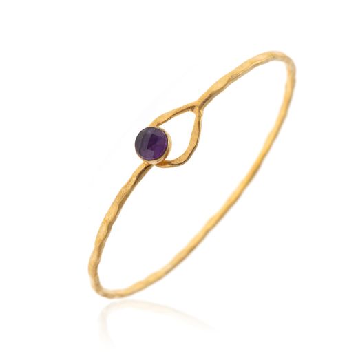 Pulsera Plata Dorada Mujer PUM0025DOAM Piedras Minerales Amatista