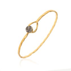 Pulsera Plata Dorada Mujer PUM0025DOCA Piedras Minerales Calcedonia