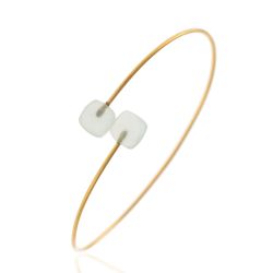 Pulsera Plata Dorada Mujer PUM0027DOCA Piedras Minerales Calcedonia