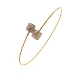 Pulsera Plata Dorada Mujer PUM0027DOLA Piedras Minerales Labradorita