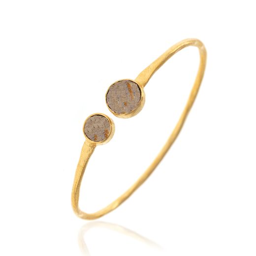 Pulsera Plata Dorada Mujer PUM0028DOLA Piedras Minerales Labradorita