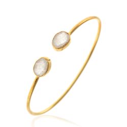 Pulsera Plata Dorada Mujer PUM0029DOPL Piedras Minerales Piedra Luna