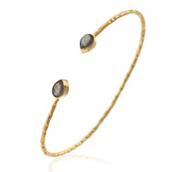 Pulsera Plata Dorada Mujer PUM0031DOLA Piedras Minerales Labradorita