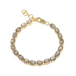 Pulsera Plata Dorada Mujer PUM0032DOLA Piedras Minerales Labradorita