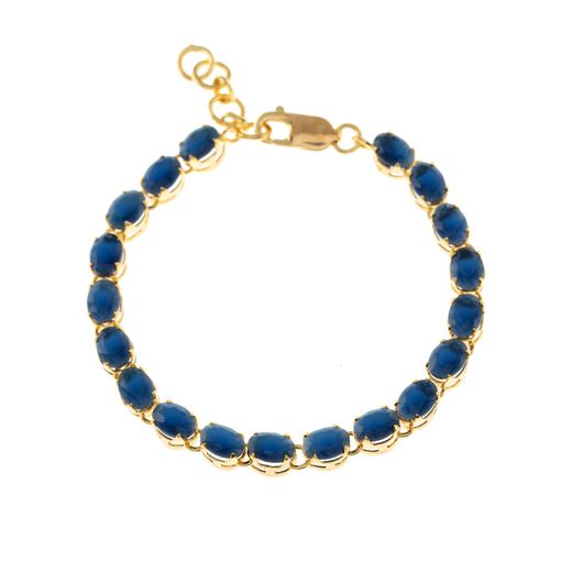Pulsera Plata Dorada Mujer PUM0032DOZF Piedras Minerales Zafiro