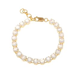 Pulsera Plata Dorada Mujer PUM0033DOPL Piedras Minerales Piedra Luna