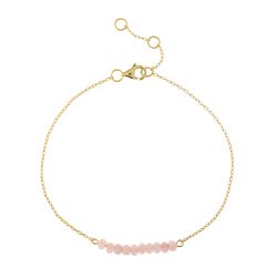 Pulsera Plata Dorada Mujer PUM0034DORU Piedras Minerales Rubí