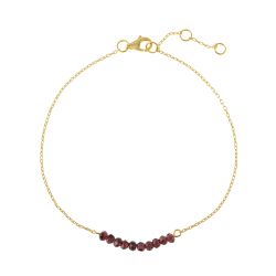 Pulsera Plata Dorada Mujer PUM0035DOGR Piedras Minerales Granate