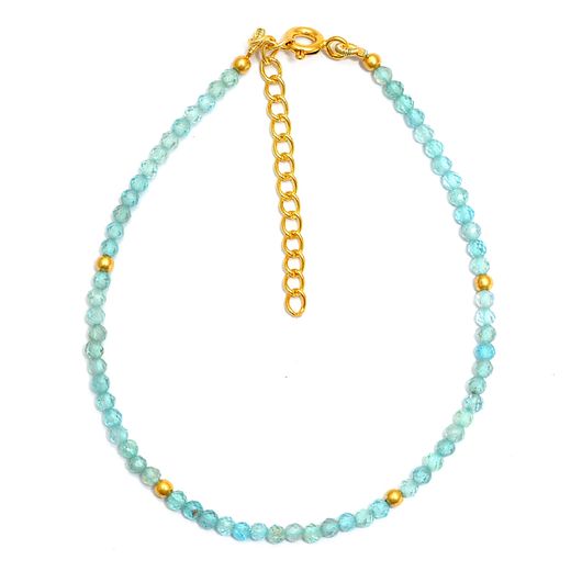 Pulsera Plata Dorada Mujer PUM0036DOAP Piedras Minerales Apatita