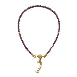 Pulsera Plata Dorada Mujer PUM0036DOGR Piedras Minerales Granate