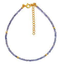 Pulsera Plata Dorada Mujer PUM0036DOIO Piedras Minerales Iolita
