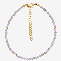 Pulsera Plata Dorada Mujer PUM0036DOOR Piedras Minerales Ópalo Rosa