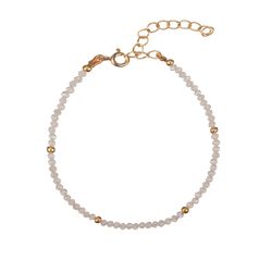 Pulsera Plata Dorada Mujer PUM0036DOPL Piedras Minerales Piedra Luna