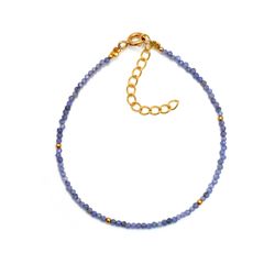Pulsera Plata Dorada Mujer PUM0036DOTZ Piedras Minerales Tanzanita
