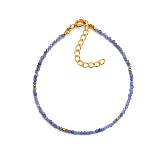 Pulsera Plata Dorada Mujer PUM0036DOTZ Piedras Minerales Tanzanita