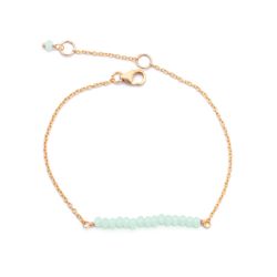 Pulsera Plata Dorada Mujer PUM0045DOCAXX Piedras Minerales Calcedonia