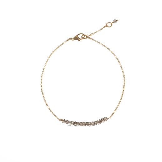 Pulsera Plata Dorada Mujer PUM0045DOCHXX Piedras Minerales Cuarzo Ahumado