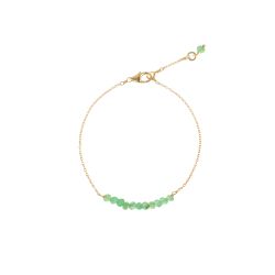 Pulsera Plata Dorada Mujer PUM0045DOCPXX Piedras Minerales Crisoprasa