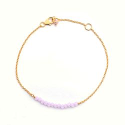 Pulsera Plata Dorada Mujer PUM0045DOCRXX Piedras Minerales Cuarzo Rosa