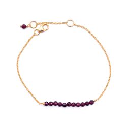 Pulsera Plata Dorada Mujer PUM0045DOGRXX Piedras Minerales Granate