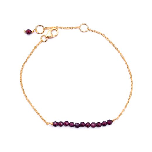 Pulsera Plata Dorada Mujer PUM0045DOGRXX Piedras Minerales Granate