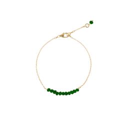 Pulsera Plata Dorada Mujer PUM0045DOOVXX Piedras Minerales Onix Verde